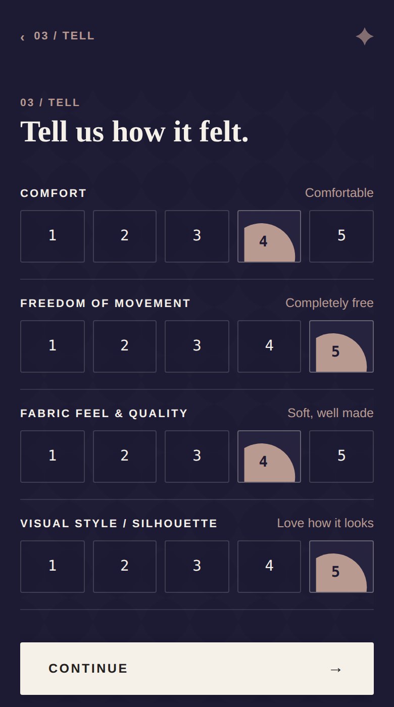 Trial screen: Tell us how it felt